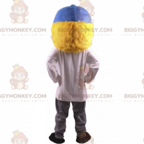 BIGGYMONKEY™ Maskottchenkostüm für Jungen mit blauer Mütze -