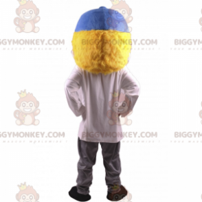 Traje de mascote masculino BIGGYMONKEY™ com boné azul –