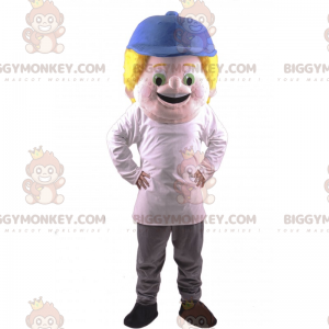 BIGGYMONKEY™ Maskottchenkostüm für Jungen mit blauer Mütze -