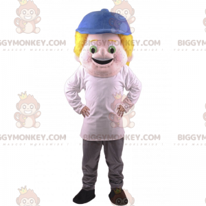 Costume de mascotte BIGGYMONKEY™ de garçon avec casquette bleu