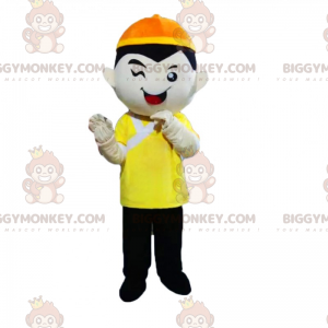 BIGGYMONKEY™ Costume da mascotte ragazzo e occhiolino -