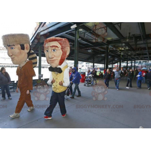 2 mascotte maschi BIGGYMONKEY™s un indiano e un barista dai