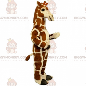 Traje de mascote de girafa malhada quadrada BIGGYMONKEY™ –