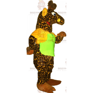 Costume mascotte BIGGYMONKEY™ giraffa verde con maglietta -