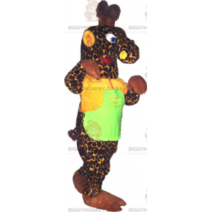 Costume mascotte BIGGYMONKEY™ giraffa verde con maglietta -