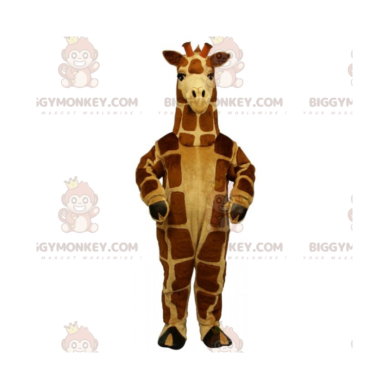 Brązowo-brązowy kostium maskotka żyrafa BIGGYMONKEY™ -