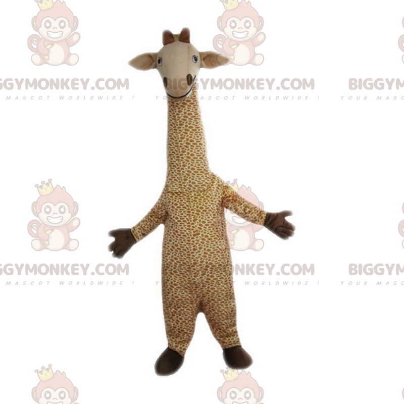 Kostým usmívající se žirafy BIGGYMONKEY™ maskota –