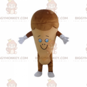 Coffee Ice Cream BIGGYMONKEY™ Mascot Costume with Smiling Face