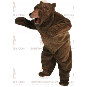 Costume da mascotte gigante realistico dell'orso bruno
