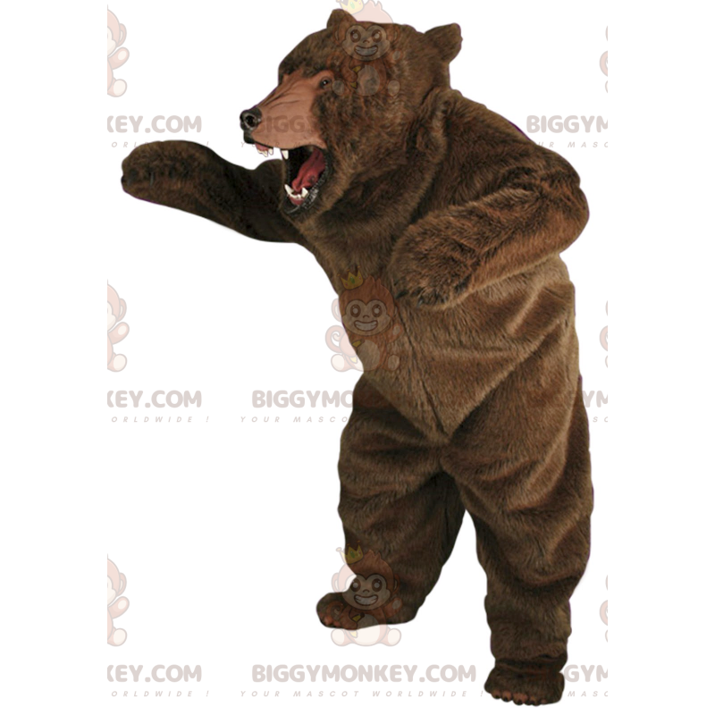 Costume de mascotte BIGGYMONKEY™ d'ours marron géant et très