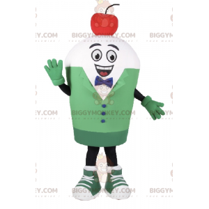 Costume de mascotte BIGGYMONKEY™ de glace Sundae avec cerise -