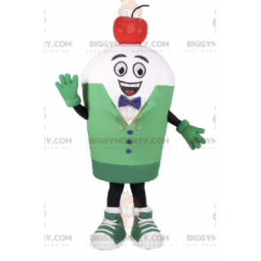 Costume de mascotte BIGGYMONKEY™ de glace Sundae avec cerise -