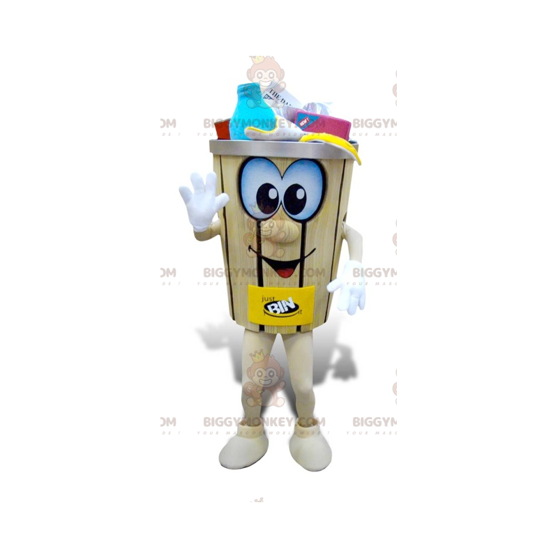 Costume de mascotte BIGGYMONKEY™ de poubelle de corbeille avec