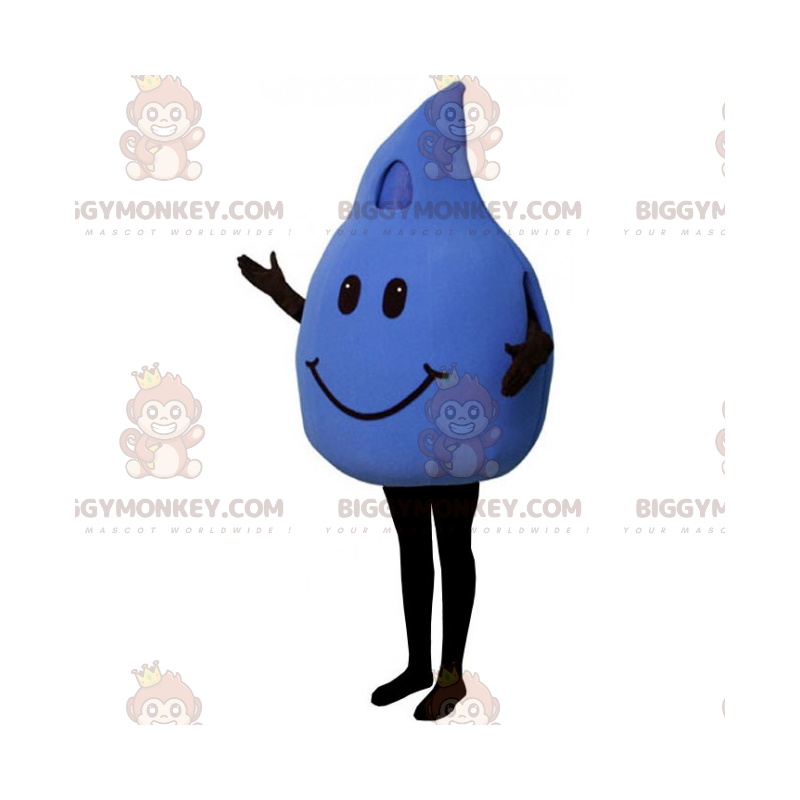 Wassertropfen BIGGYMONKEY™ Maskottchen-Kostüm mit lächelndem