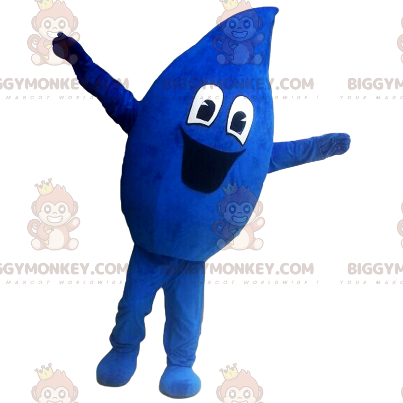 Costume de mascotte BIGGYMONKEY™ de goutte d'eau souriante -