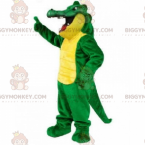 Costume de mascotte BIGGYMONKEY™ de grand crocodile vert et