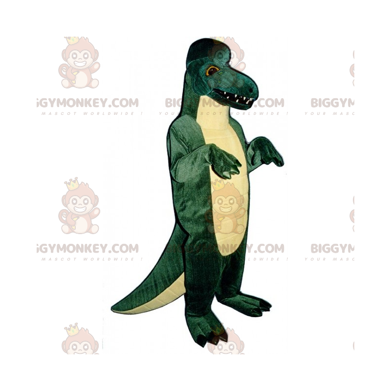 BIGGYMONKEY™ Dino maskotdräkt med stor spetsad tand -