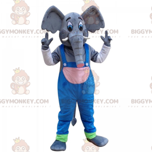 Costume da mascotte grande elefante BIGGYMONKEY™ con tuta -