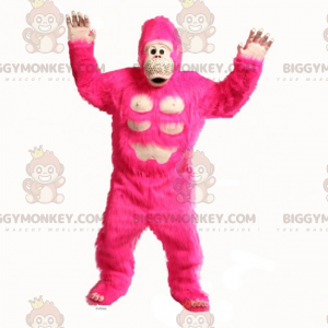 Traje de mascote de gorila rosa grande BIGGYMONKEY™ –