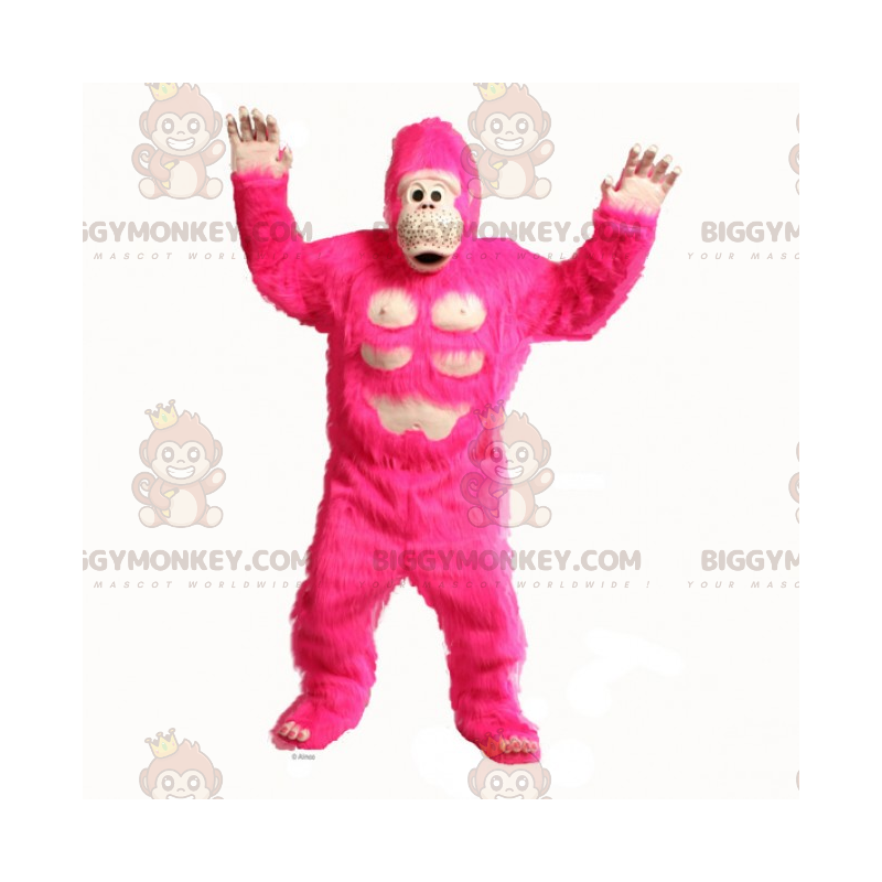 Big Pink Gorilla BIGGYMONKEY™ Maskottchenkostüm -