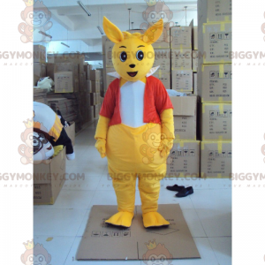 BIGGYMONKEY™ Big Kangaroo-mascottekostuum met rood jasje -