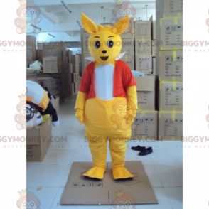 Traje de mascote grande canguru BIGGYMONKEY™ com jaqueta