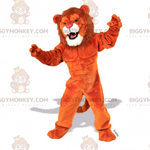 Costume de mascotte BIGGYMONKEY™ de grand lion avec bouc blanc