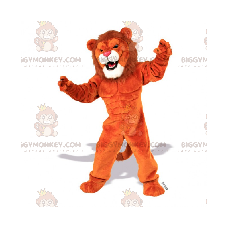 BIGGYMONKEY™ Big Lion with White Goatee Mascot Costume –