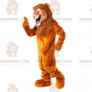 BIGGYMONKEY™ Big Lion Mascot Costume with Long Mane –