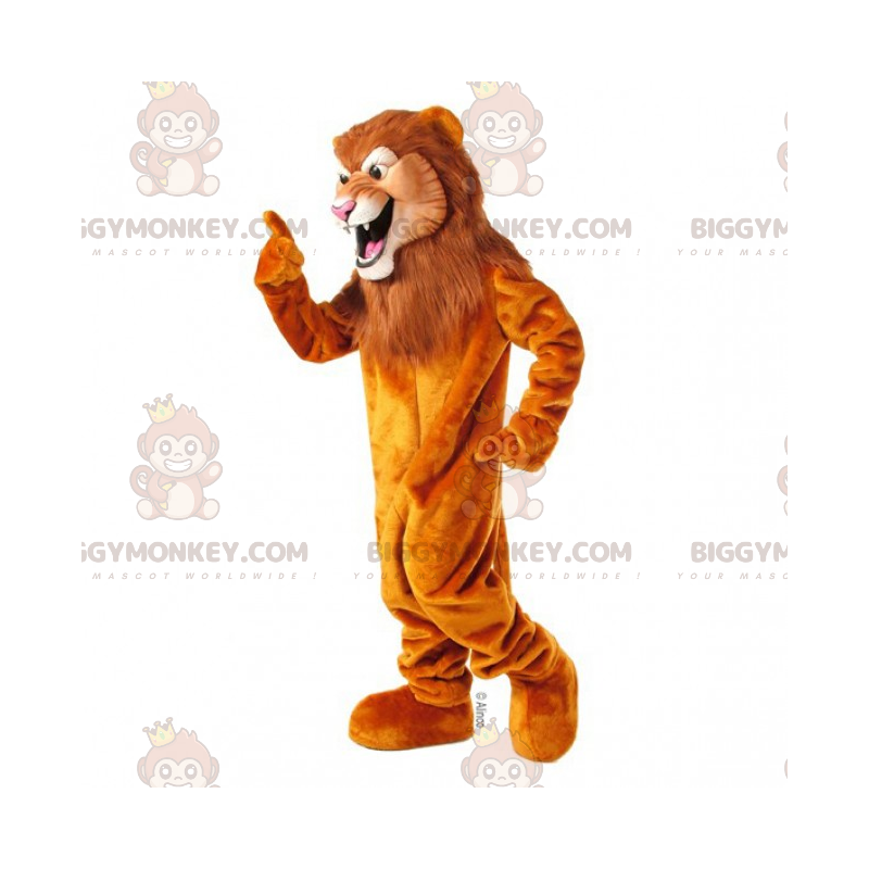 BIGGYMONKEY™ Big Lion Mascot Costume with Long Mane –