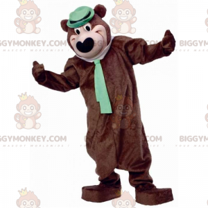 Disfraz de mascota Big Bear BIGGYMONKEY™ con corbata y sombrero