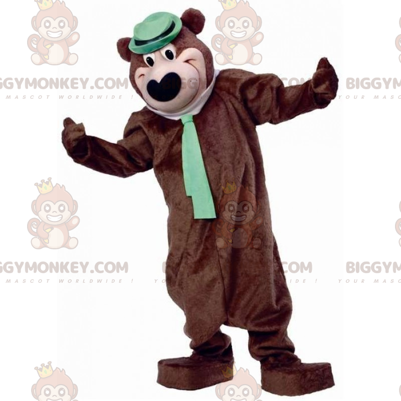 Costume de mascotte BIGGYMONKEY™ de grand ours avec cravate et
