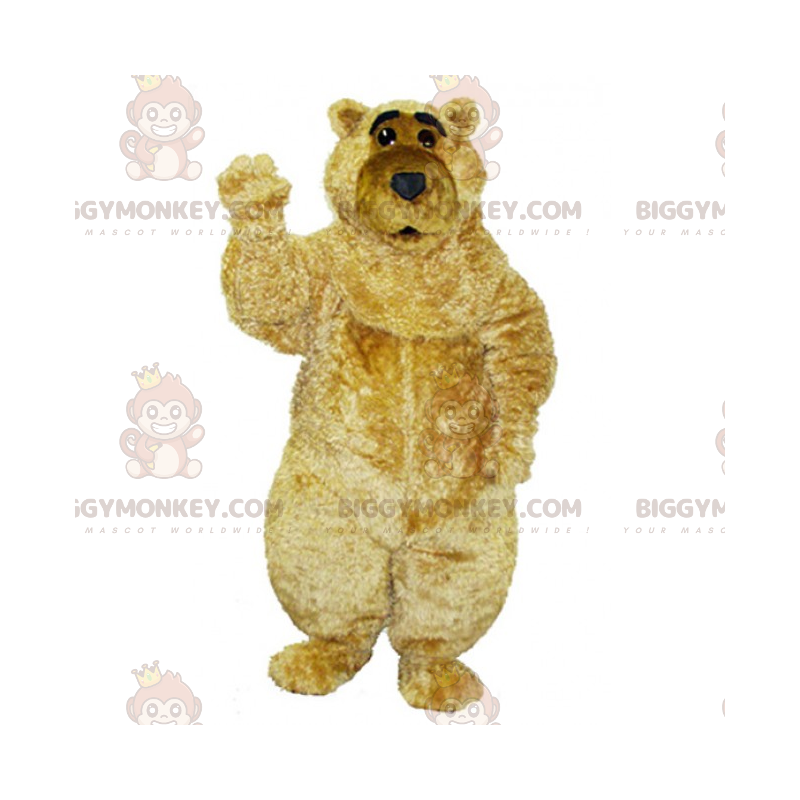 BIGGYMONKEY™ Big Soft Beige Bear Mascot Kostuum -