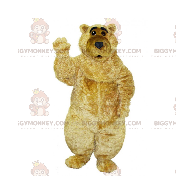 BIGGYMONKEY™ Disfraz de mascota de oso beige grande y suave -