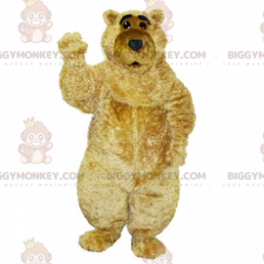BIGGYMONKEY™ stor mjuk beige björnmaskotdräkt - BiggyMonkey