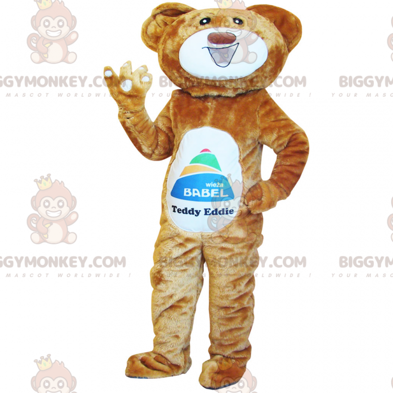 BIGGYMONKEY™ store smilende bjørnebjørnemaskotkostume -