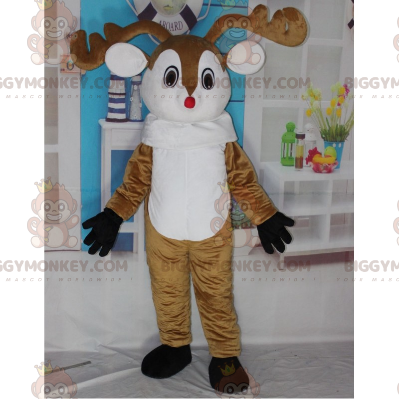 Costume da mascotte BIGGYMONKEY™ da grande renna dal naso rosso