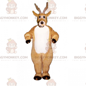 Big White Bellied Reindeer BIGGYMONKEY™ Mascot Costume –