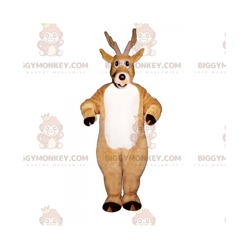 Big White Bellied Reindeer BIGGYMONKEY™ Mascot Costume –