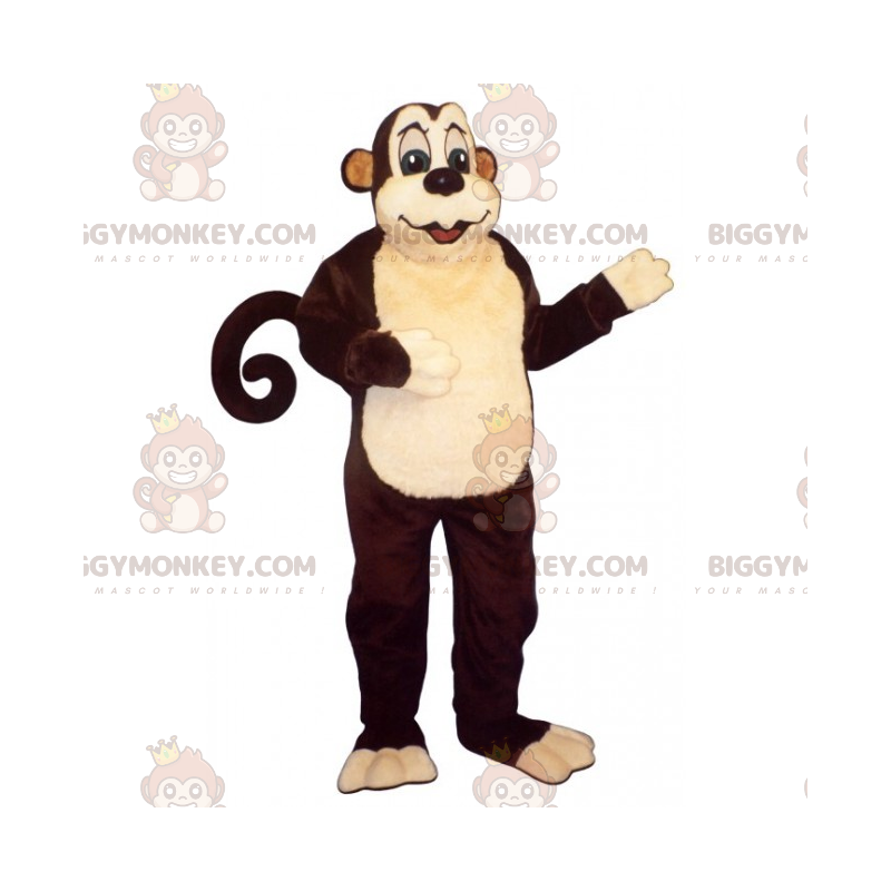 BIGGYMONKEY™ Costume da mascotte Scimmia grande con coda tonda