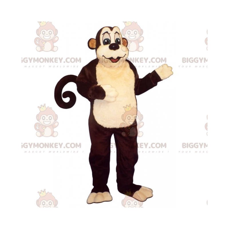 BIGGYMONKEY™ maskotkostume Stor abe med rund hale -