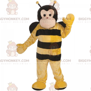 BIGGYMONKEY™ Big Bee Maskottchen-Kostüm mit schwarzen Flügeln -