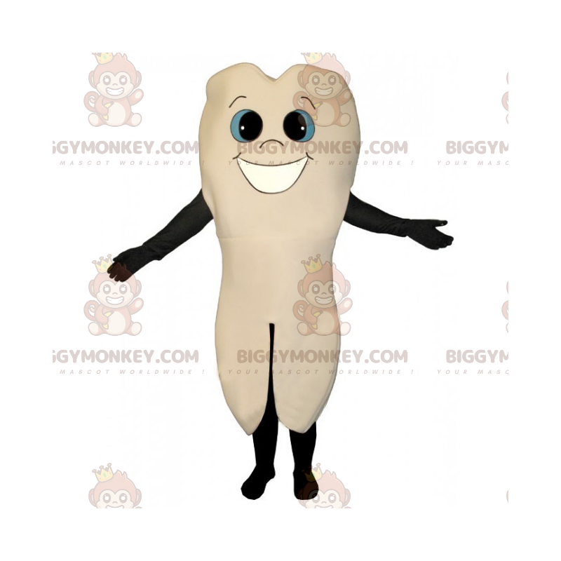 Big Tooth BIGGYMONKEY™ Maskottchen-Kostüm mit Lächeln -
