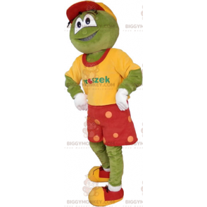 Costume de mascotte BIGGYMONKEY™ de grenouille avec un short