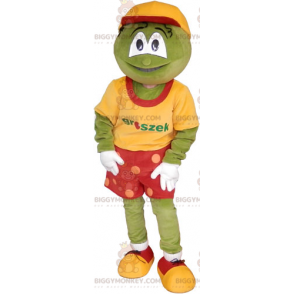 Costume de mascotte BIGGYMONKEY™ de grenouille avec un short