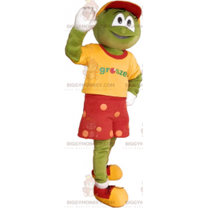 Frog BIGGYMONKEY™ Mascot Costume with Red Shorts –