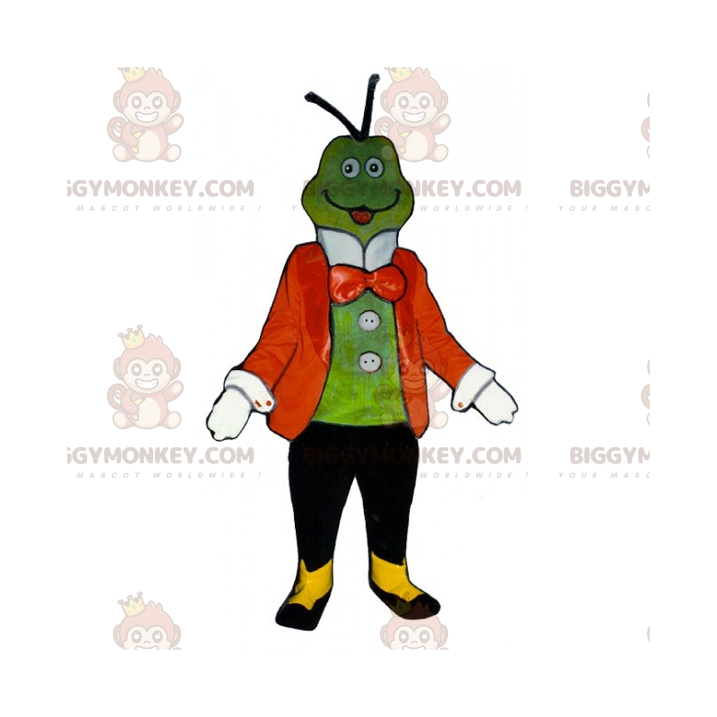 Traje de mascote de sapo BIGGYMONKEY™ com jaqueta e gravata