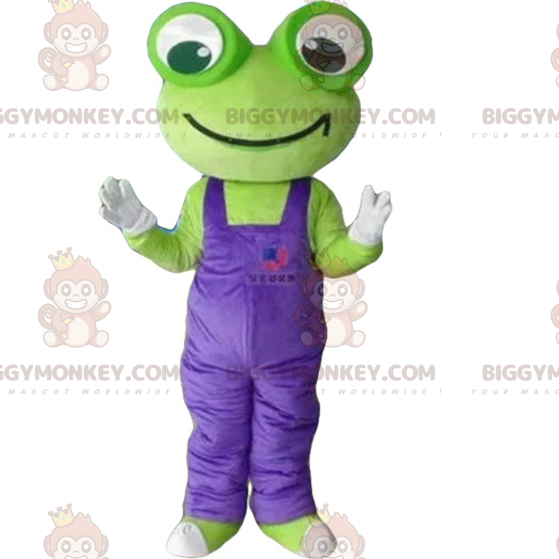 Big Eyed Frog BIGGYMONKEY™ Mascot Costume & Overalls -