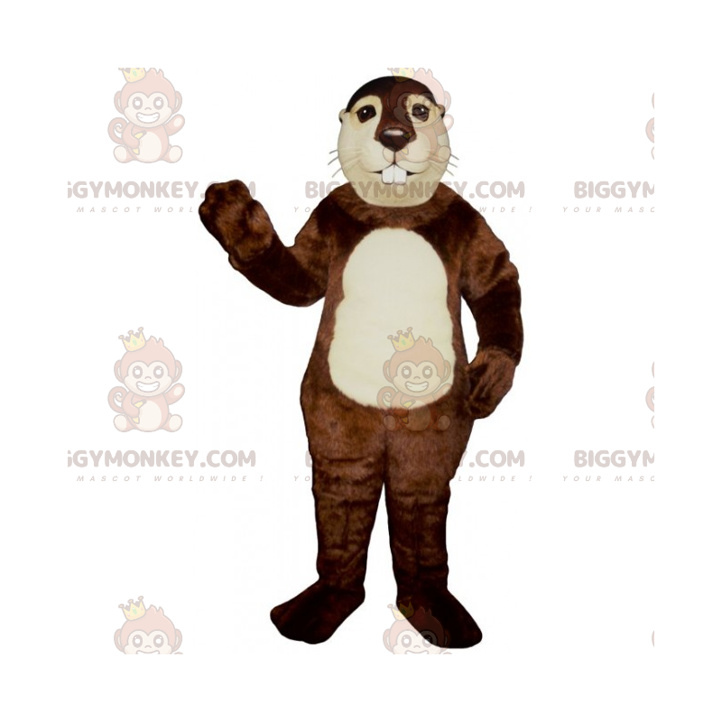 Costume de mascotte BIGGYMONKEY™ de hamster au ventre blanc -