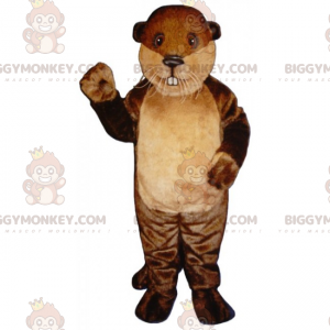 BIGGYMONKEY™ Costume da mascotte da criceto baffuto lungo -